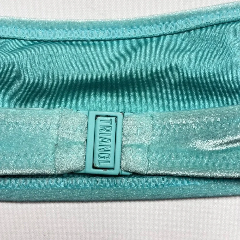 Triangl Velvet Bikini Bottoms XS Aqua Teal Swim Bottoms Top